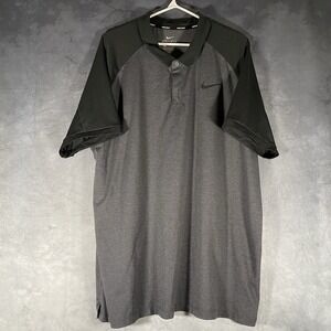 Nike Golf Dri-Fit Gray Short Sleeve Polo Shirt Size XL Lightweight Activewear